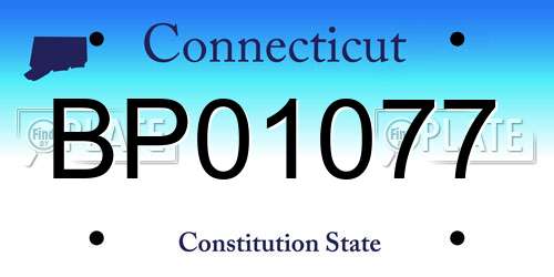 BP01077 Connecticut License Plate