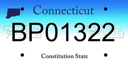 BP01322 Connecticut License Plate