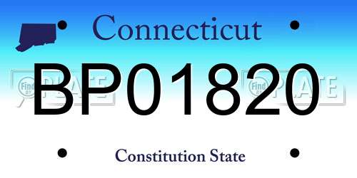 BP01820 Connecticut License Plate