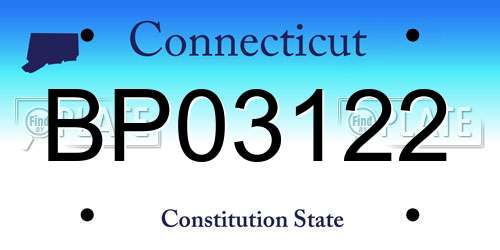 BP03122 Connecticut License Plate