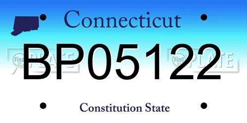 BP05122 Connecticut License Plate
