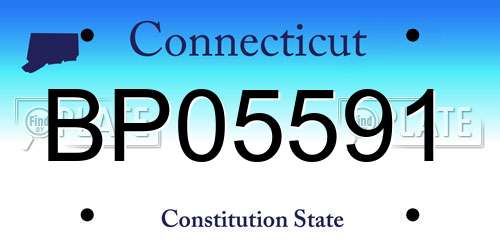 BP05591 Connecticut License Plate