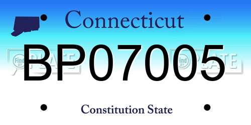 BP07005 Connecticut License Plate
