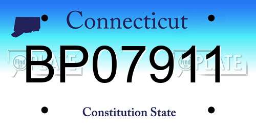 BP07911 Connecticut License Plate