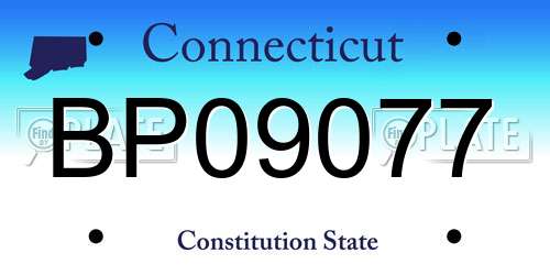 BP09077 Connecticut License Plate