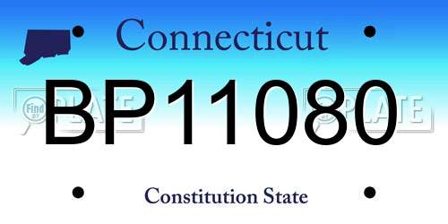 BP11080 Connecticut License Plate