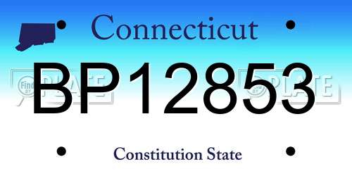 BP12853 Connecticut License Plate