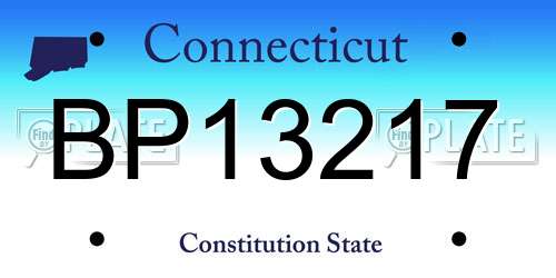 BP13217 Connecticut License Plate
