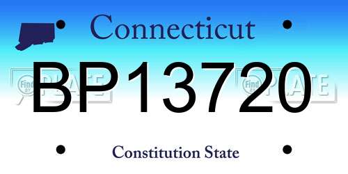 BP13720 Connecticut License Plate