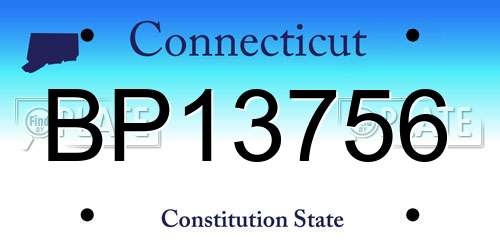 BP13756 Connecticut License Plate
