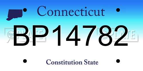 BP14782 Connecticut License Plate
