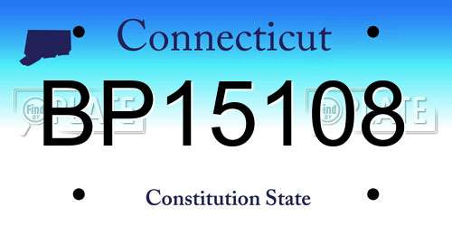 BP15108 Connecticut License Plate