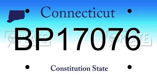 BP17076 Connecticut License Plate