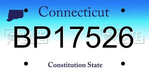 BP17526 Connecticut License Plate