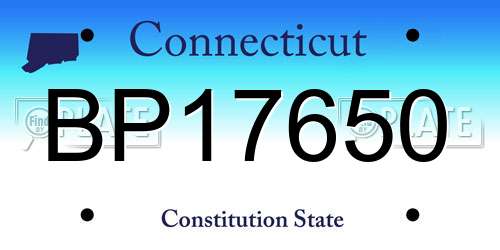 BP17650 Connecticut License Plate
