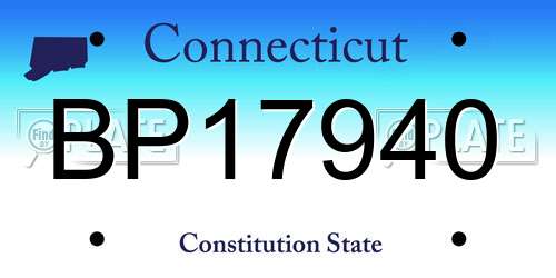 BP17940 Connecticut License Plate
