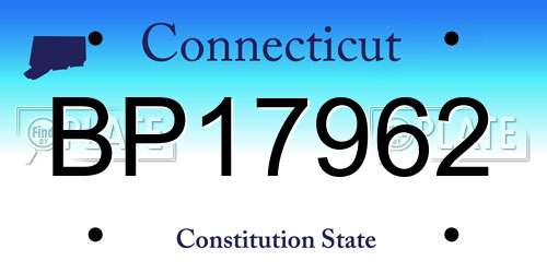 BP17962 Connecticut License Plate