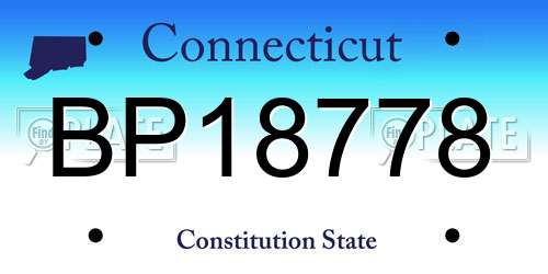 BP18778 Connecticut License Plate