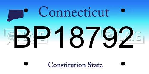 BP18792 Connecticut License Plate