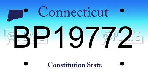 BP19772 Connecticut License Plate