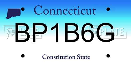 BP1B6G Connecticut License Plate