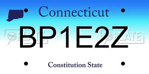 BP1E2Z Connecticut License Plate