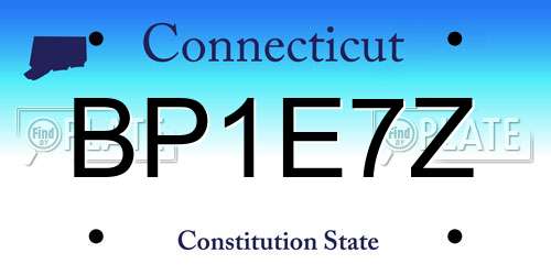 BP1E7Z Connecticut License Plate