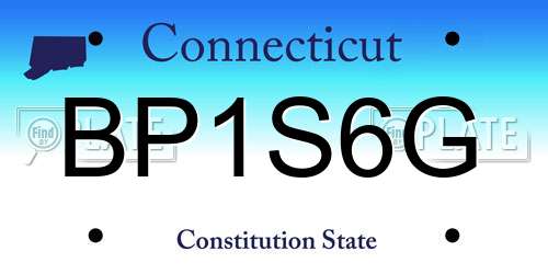 BP1S6G Connecticut License Plate