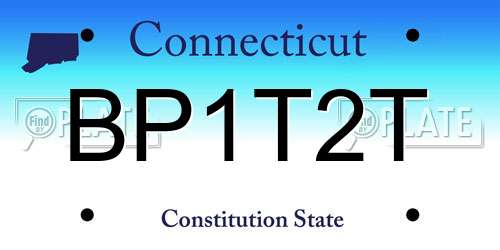 BP1T2T Connecticut License Plate