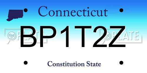 BP1T2Z Connecticut License Plate
