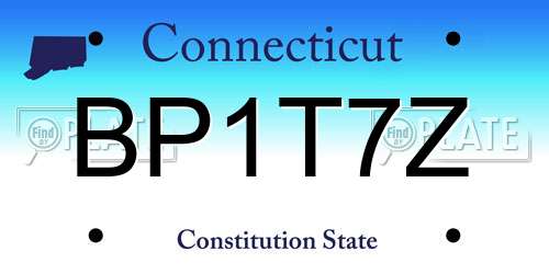 BP1T7Z Connecticut License Plate
