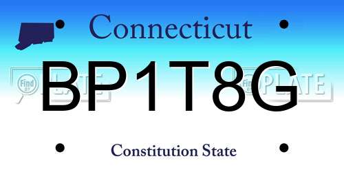 BP1T8G Connecticut License Plate
