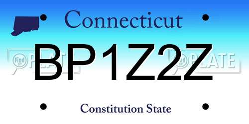 BP1Z2Z Connecticut License Plate