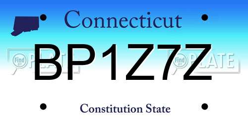 BP1Z7Z Connecticut License Plate