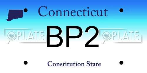 BP2 Connecticut License Plate