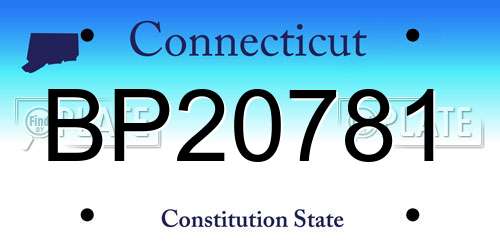 BP20781 Connecticut License Plate