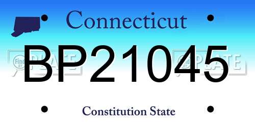 BP21045 Connecticut License Plate