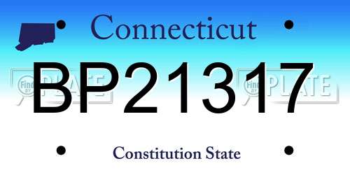 BP21317 Connecticut License Plate