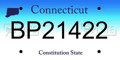 BP21422 Connecticut License Plate