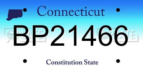 BP21466 Connecticut License Plate