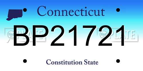 BP21721 Connecticut License Plate