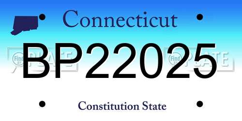 BP22025 Connecticut License Plate