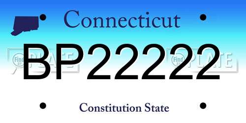 BP22222 Connecticut License Plate