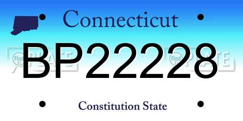BP22228 Connecticut License Plate