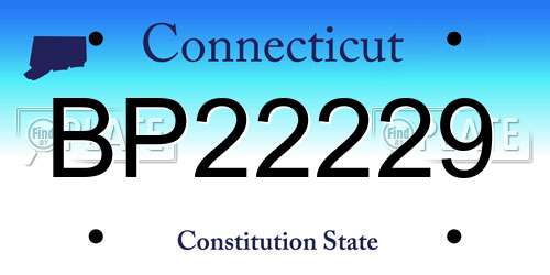BP22229 Connecticut License Plate
