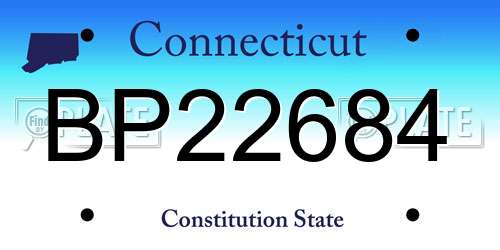BP22684 Connecticut License Plate