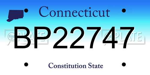BP22747 Connecticut License Plate