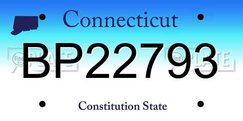 BP22793 Connecticut License Plate