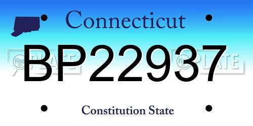 BP22937 Connecticut License Plate