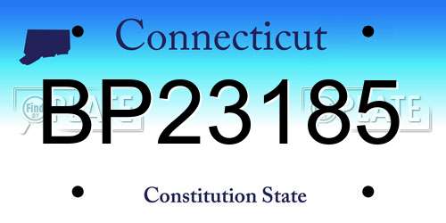 BP23185 Connecticut License Plate